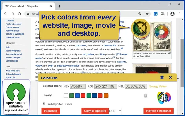 Open Source Color Picker for Chrome, Firefox and Edge