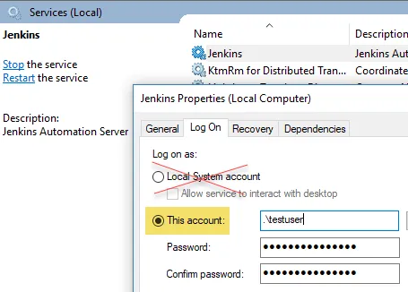 Jenkins Service Windows