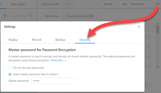 Enable password encryption