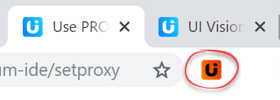 If you change to a proxy server, the RPA icon turns red