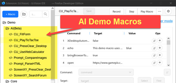 Anthropic Claude and Computer Use Demo macros