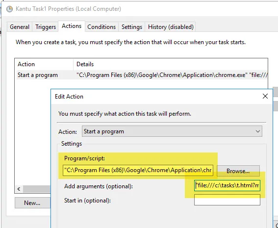 Windows Task Scheduler with Chrome