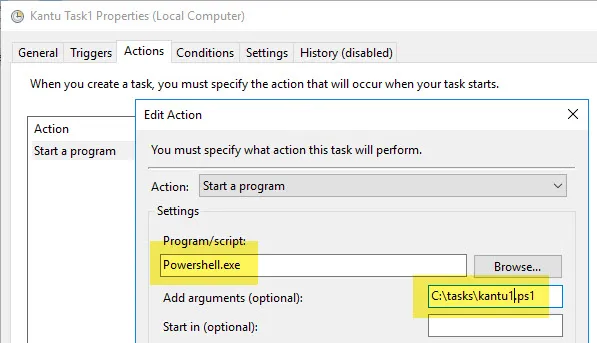 Windows Task Scheduler with PowerShell