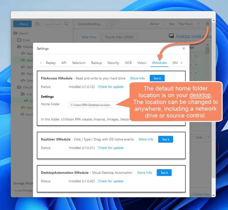 Change XModule settings on the XModule tab