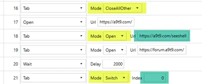 SeeShell TAB commands
